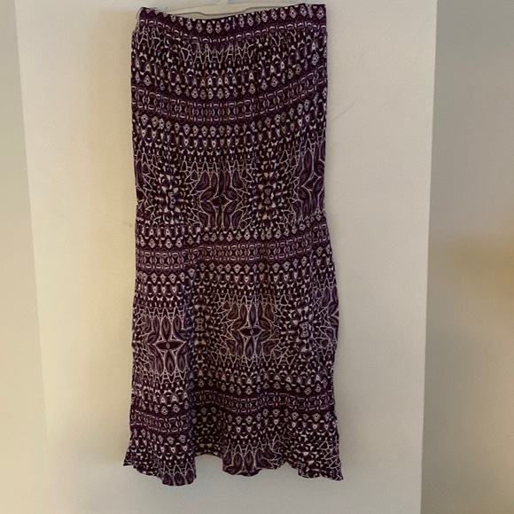 VELVET By Graham and Spencer tube dress strapless sundress purple white M - Picture 1 of 4